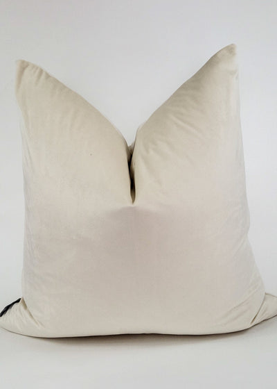 22X22 Natural Velvet white luxury pillow cover