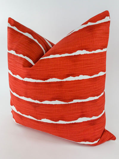 stripy red LUXURY PILLOW COVER