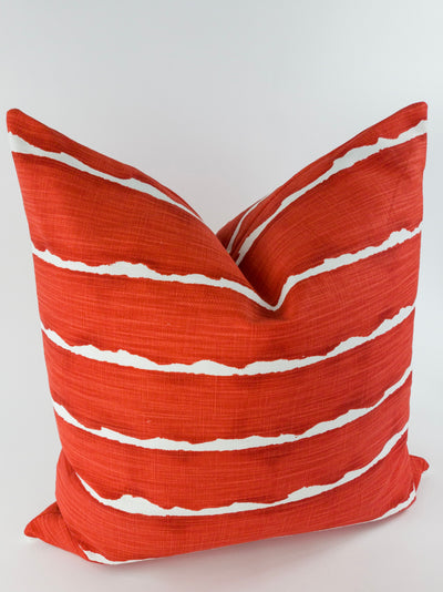 stripy red LUXURY PILLOW COVER